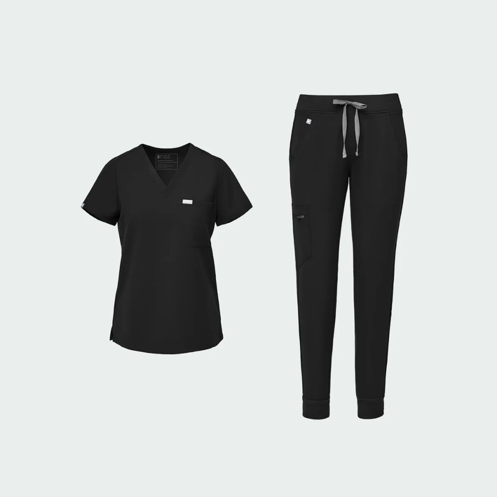 Figs Black Scrub Set